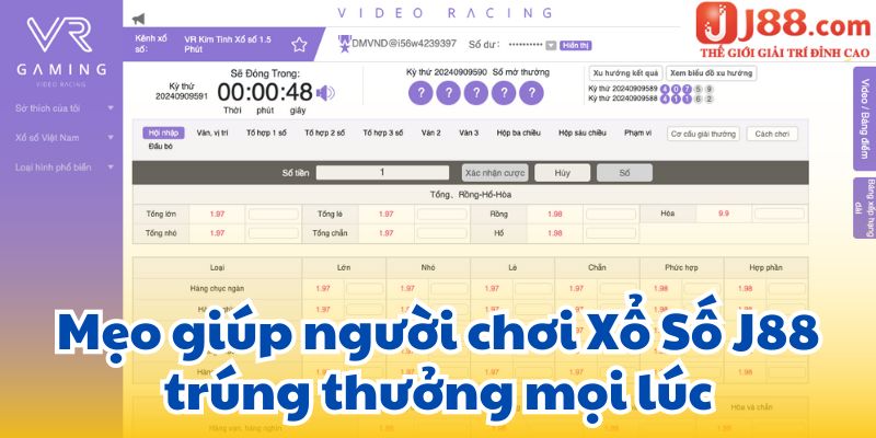 Mẹo giúp người chơi Xổ Số J88 trúng thưởng mọi lúc